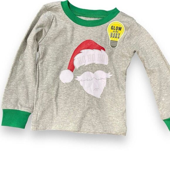 Children's Place Santa Graphic Print Glow In The Dark Shirt 3-6 Months Top NEW - Picture 1 of 9